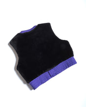 Load image into Gallery viewer, 70s Black Fun Fur Ski vest with Purple Trim