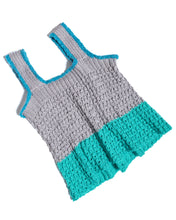Load image into Gallery viewer, Knit Grey Tank with Aqua Trim