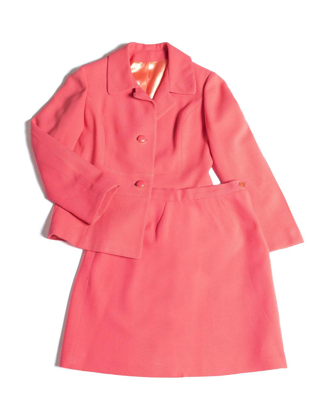1960s Bubblegum Pink Tailored Skirt Suit
