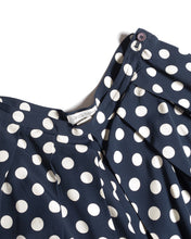 Load image into Gallery viewer, Navy and White Polka Dot Rayon Short  Suit