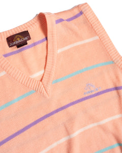 1980s Jordache Pastel Stripe Knit Vest