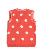 Load image into Gallery viewer, 1980s Polka Dot Coral Cotton Intarsia Knit Vest
