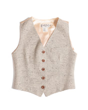 Load image into Gallery viewer, Light Grey Herringbone Wool Tweed Vest with Satin Back