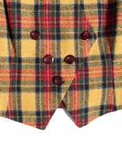 Load image into Gallery viewer, 70s Cropped Red Plaid Tartain Wool Vest