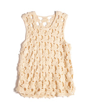 Load image into Gallery viewer, 70s Long Cream Wool Crochet Vest