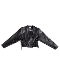 80s Sequence Cropped Moto Style Jacket