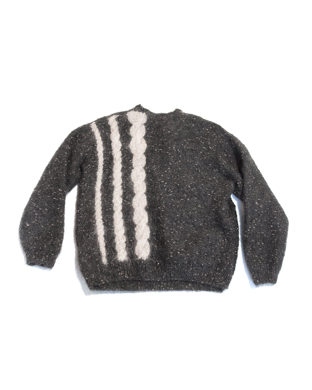 Cableknit Mohair Sweater Grey White