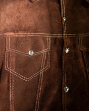 Load image into Gallery viewer, Brown Suede 70s Trucker Snap Jacket