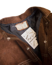 Load image into Gallery viewer, Brown Suede 70s Trucker Snap Jacket