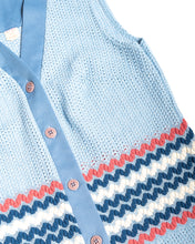 Load image into Gallery viewer, 70s Blue Zig Zag Vest