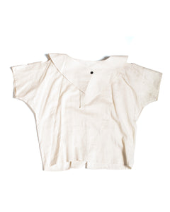 Kansai Linen Top with Cut-Outs and Large Sculpted Collar