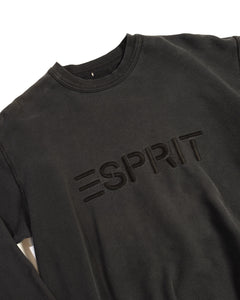90s Faded Black Esprit Sweatshirt with Black embroidered logo