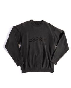 90s Faded Black Esprit Sweatshirt with Black embroidered logo