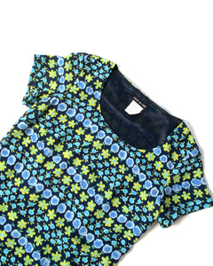 90s ESPRIT de Corp Blue and Green Short Sleeve  MiniDress