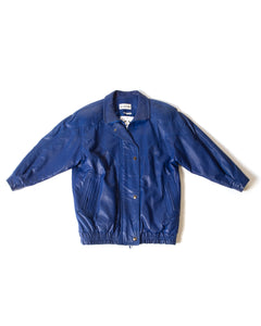 80s Bagatelle Blue  Buttery Leather Bomber
