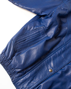 80s Bagatelle Blue  Buttery Leather Bomber