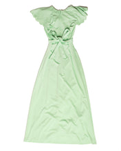 Load image into Gallery viewer, Mint Green 70s Jersey Maxi Dress with Scalloped Collar