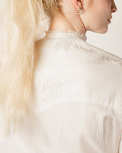 Edwardian white Cotton Soutache button down night gown
