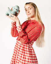 Load image into Gallery viewer, 70s Red Gingham and Polka Dot Maxi Dress
