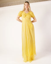 Load image into Gallery viewer, 1930s Organdy Buttercup yellow  gown, as is
