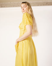 Load image into Gallery viewer, 1930s Organdy Buttercup yellow  gown, as is