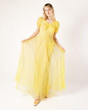 Load image into Gallery viewer, 1930s Organdy Buttercup yellow  gown, as is