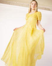 Load image into Gallery viewer, 1930s Organdy Buttercup yellow  gown, as is