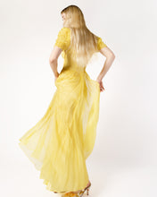 Load image into Gallery viewer, 1930s Organdy Buttercup yellow  gown, as is