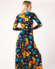 Load image into Gallery viewer, 1970s Bright Floral Maxi Dress in Soft Poly Jersey