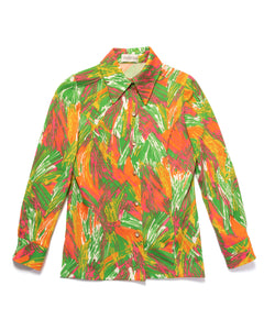 70s Saks 5th ave fluorescent abstract splatter print poly jacket