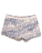 Load image into Gallery viewer, Pierre Cardin White Shorts with painterly blue print