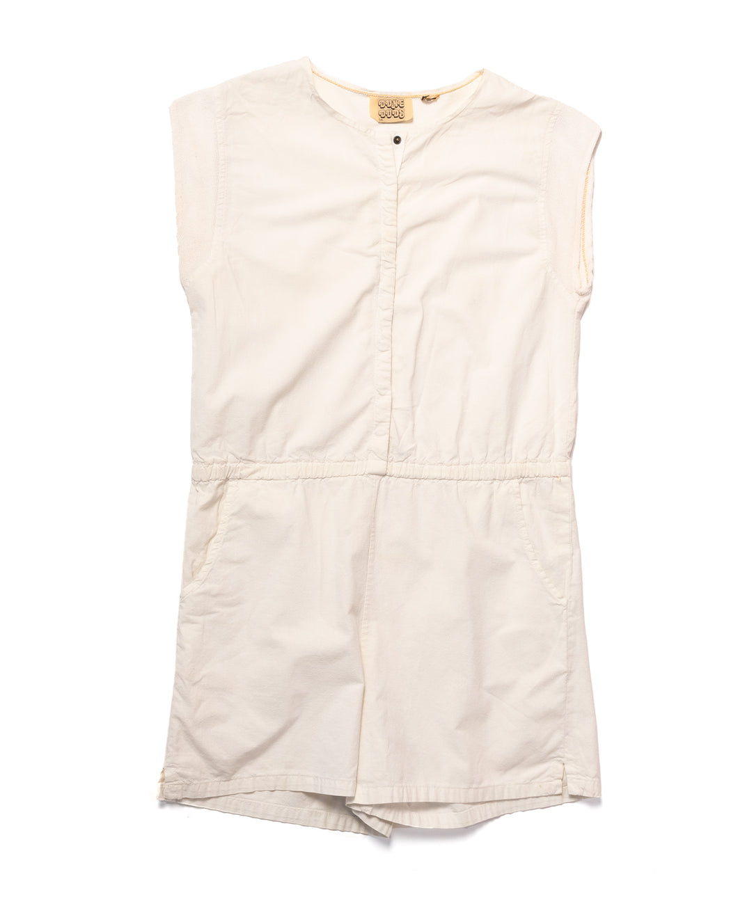 80s Dune Duds Cream Cotton Romper