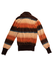 Load image into Gallery viewer, 70s Brown Orange and Gold  Stripe Velour Top