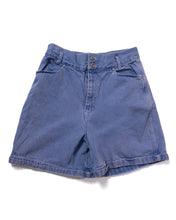 Load image into Gallery viewer, 90s High-Waisted Periwinkle Blue  90s Washed  Denim Shorts by Gitano