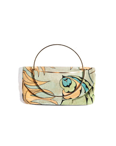 1960's Bessi Velvet Clutch with Brass Arc Handles