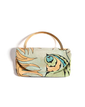 Load image into Gallery viewer, 1960&#39;s Bessi Velvet Clutch with Brass Arc Handles