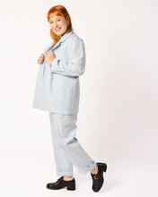Load image into Gallery viewer, Pale Blue and White Seersucker Pant suit, medlg