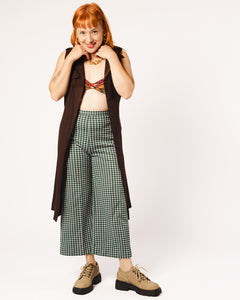 Green & White Gingham Trousers
