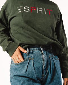 ESPRIT Embroidered Logo Sweatshirt Green Red White