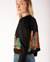 Load image into Gallery viewer, 80s Cropped Light Rayon Jacket with Still Life Print and Covered Buttons