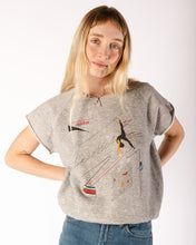 Load image into Gallery viewer, 80s Adidas Aerobics Heather Grey Short Sleeve Flashdance Sweatshirt