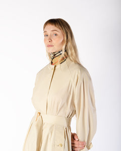 80s Burberrys' Lightweight Beige Cotton Belted Trench