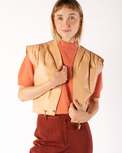 Load image into Gallery viewer, 70s Peach Leather Vest with Brass Closure