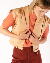 Load image into Gallery viewer, 70s Peach Leather Vest with Brass Closure