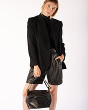 Load image into Gallery viewer, Roberta di Camerina Black Leather Box Purse With Adjustable Strap