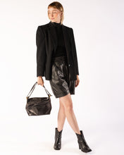Load image into Gallery viewer, Roberta di Camerina Black Leather Box Purse With Adjustable Strap