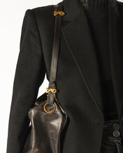 Load image into Gallery viewer, Roberta di Camerina Black Leather Box Purse With Adjustable Strap