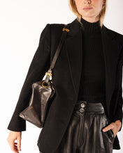 Load image into Gallery viewer, Roberta di Camerina Black Leather Box Purse With Adjustable Strap
