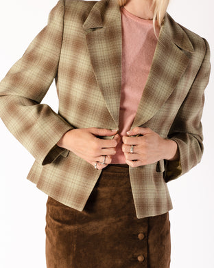 Pistachio and Chocolate Shadowplaid Blazer