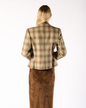 Load image into Gallery viewer, Pistachio and chocolate shadowplaid blazer